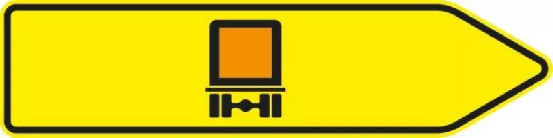 Verkehrszeichen VZ421-21 Pfeilwegweiser für kennzeichnungspflichtige Fahrzeuge mit gefährlichen Gütern, rechtsweisend