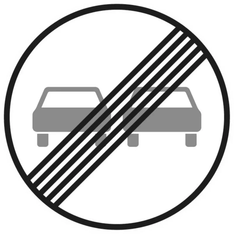Verkehrszeichen VZ280 Ende des Überholverbots für Kraftfahrzeuge aller Art
