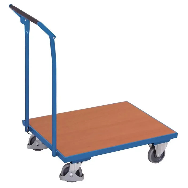 Schiebebügelwagen mit Totmannbremse, Ladefläche LxB 800x600mm, Außenmaße LxBxH 925x600x915 mm, Traglast 250 kg