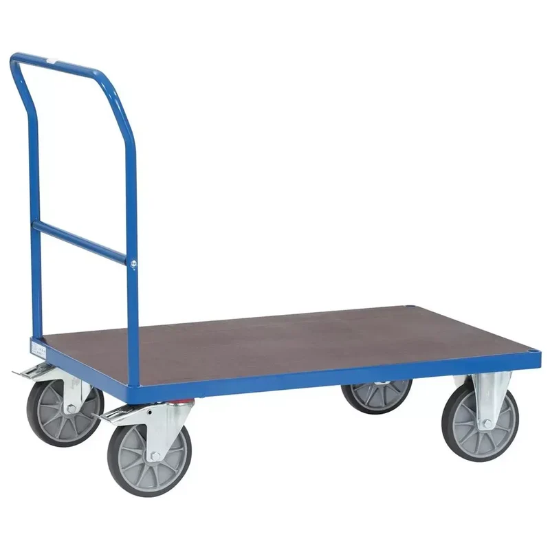 Schiebebügelwagen mit wasserfester Plattform, Ladefläche LxB1000x700 mm, Außenmaße LxBxH1120x709x990 mm, Traglast 600