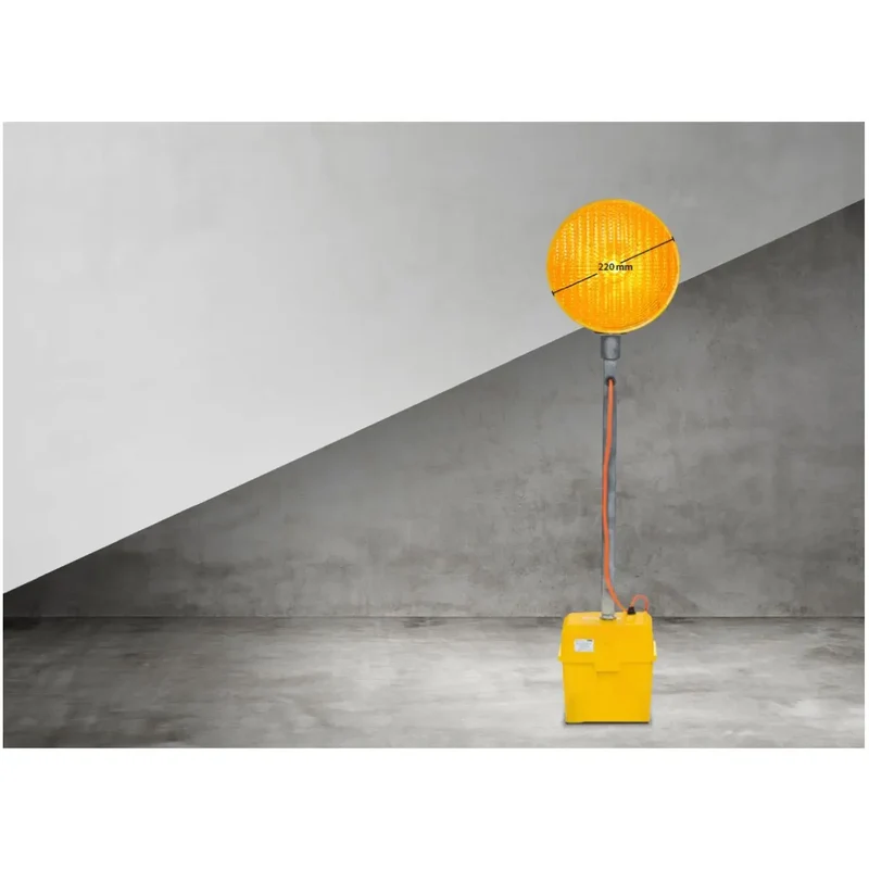 Leitkegelleuchte 200-340 LED, 1- und 2seitig gelb, 6-12 Volt