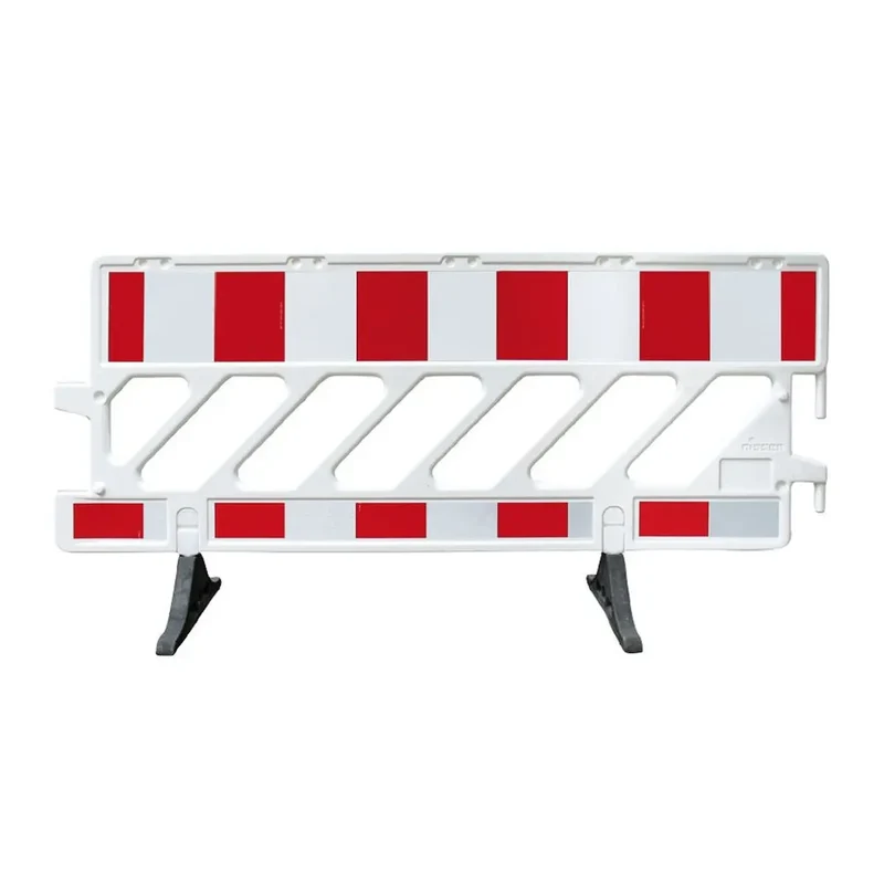 Mobile Kunststoff-Absperrschranke, 2000 x 1000 mm, weiß, 1seitig