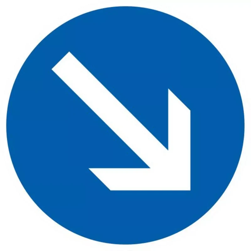 Verkehrszeichen VZ222 Vorgeschriebene Vorbeifahrt rechts vorbei