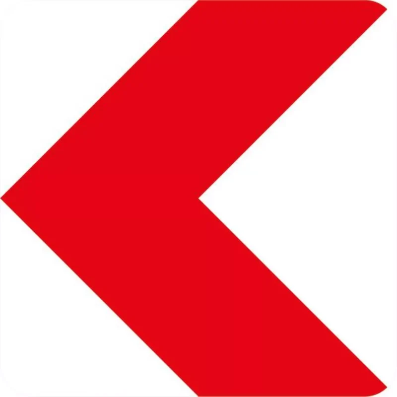 Verkehrszeichen VZ625-10 Richtungstafel in Kurven, linksweisend