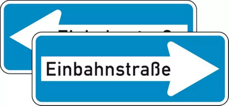 Verkehrszeichen VZ220-40 Einbahnstraße doppelseitig