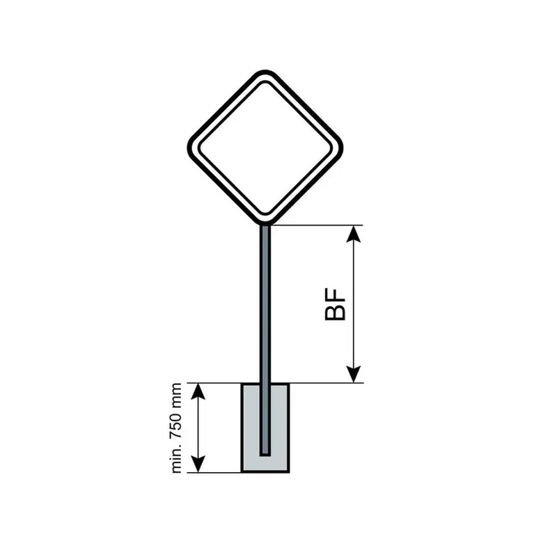 Rohrrahmen für Verkehrsschild Vorfahrtstraße