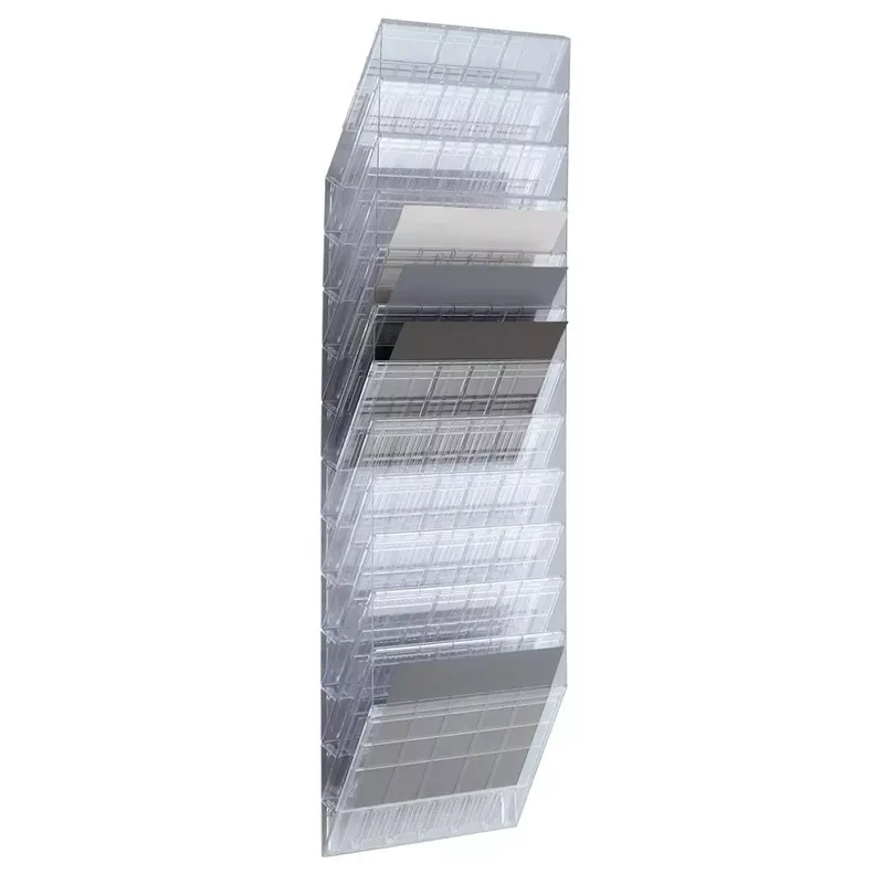 Prospektspender-Set, best. aus12 Fächern A4 quer, BxTxH 348x95x1140 mm, transparent