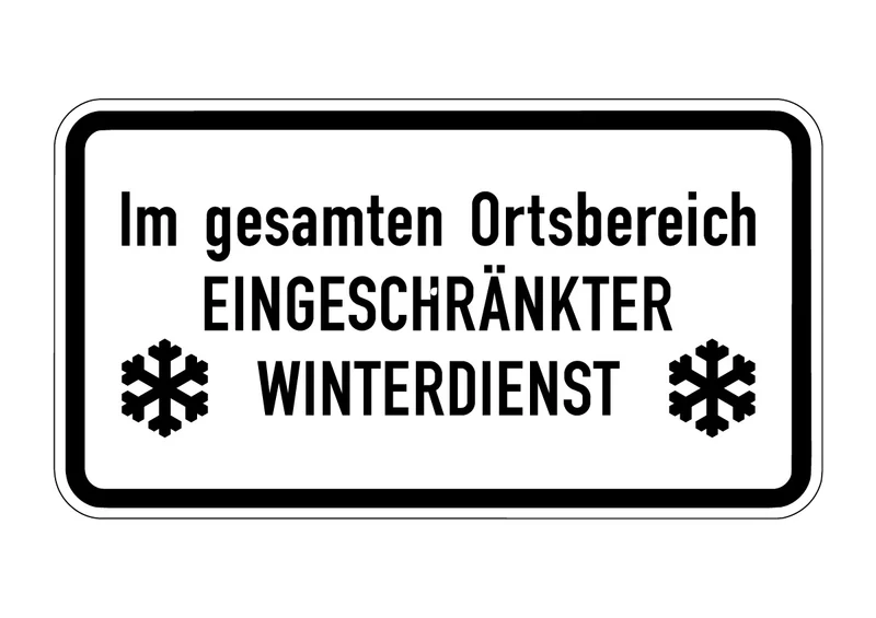 Warn- und Hinweisschild WH 37 – Im gesamten Ortsbereich Eingeschränkter Winterdienst