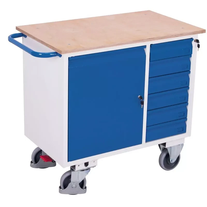 Werkstattwagen mit 6 Schubladen inkl. 2 Bremsrollen, BxTxH 1110x600x960 mm