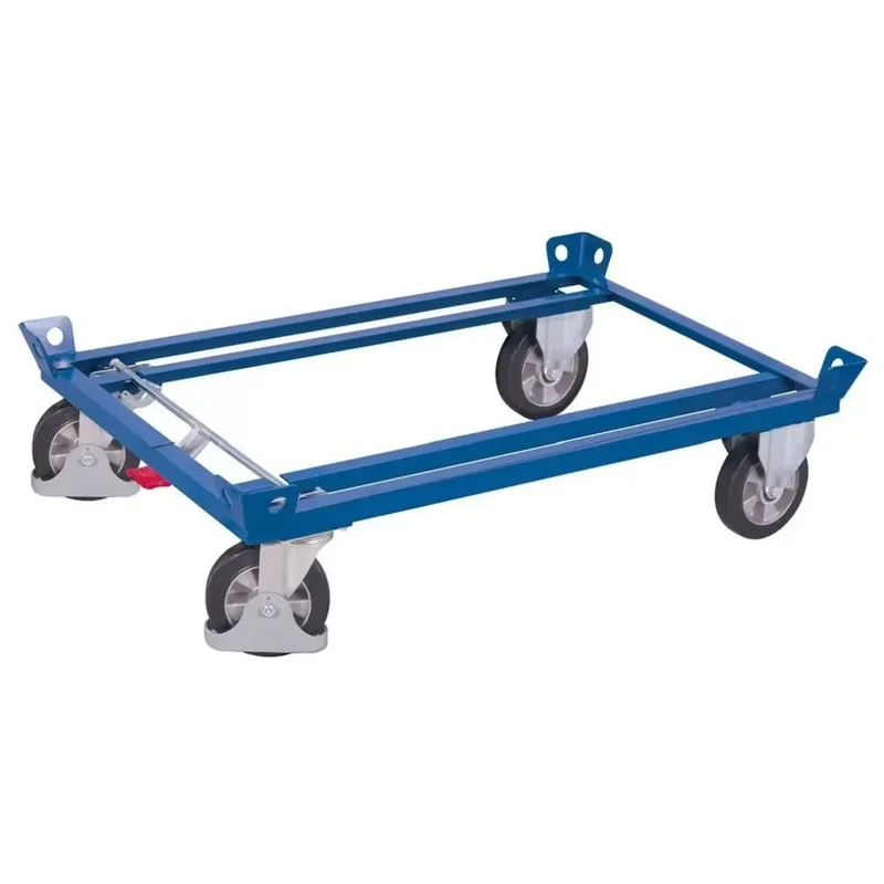 Palettenfahrgestell, niedrigeAusführung (350 mm hoch), Ladefläche LxB 1200x800 mm, Traglast 1200 kg, Elastik-Vollgummi-