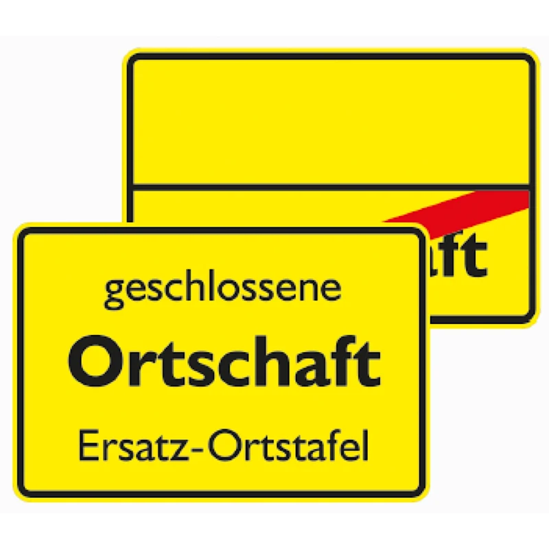 Verkehrszeichen VZ310-40 Ersatz-Ortstafel doppelseitig