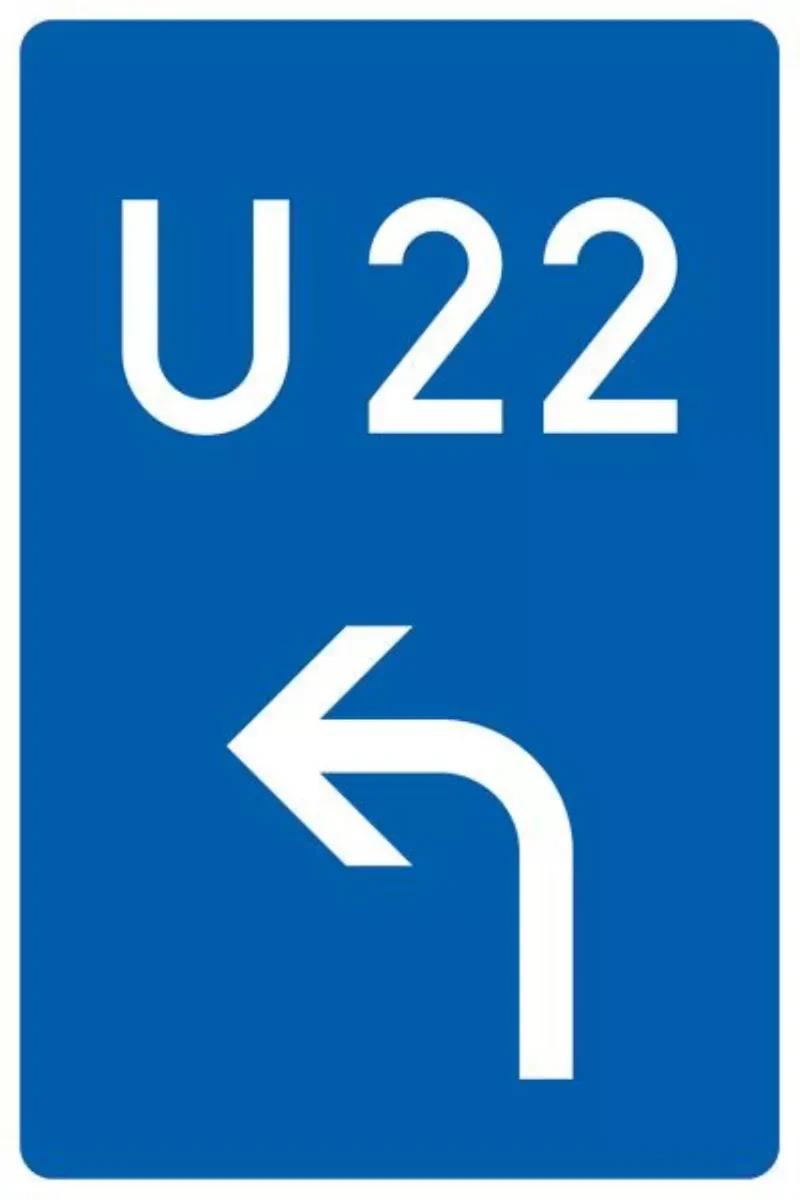 Verkehrszeichen VZ460-10 Bedarfsumleitung, Vorankündigung links