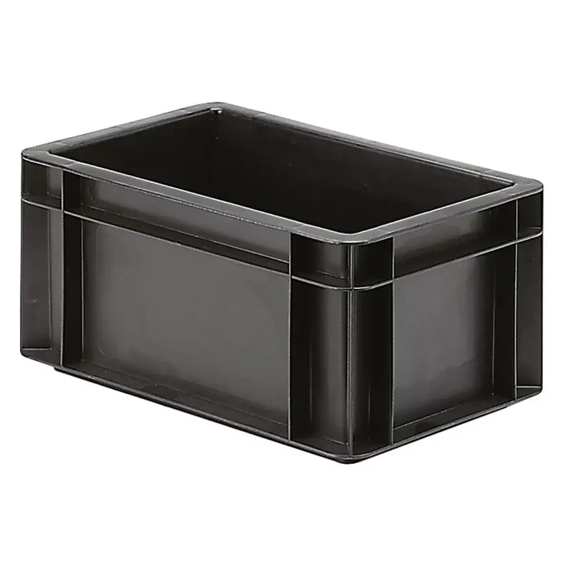 Euronormbehälter, leitfähig, Polypropylen, schwarz, LxBxH außen/innen 300/255x200/157x75/65 mm, VE 35 Stück