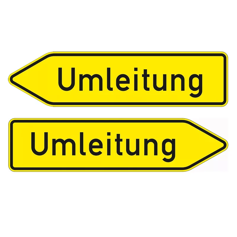 Verkehrszeichen VZ454-40 Umleitungswegweiser, doppelseitig