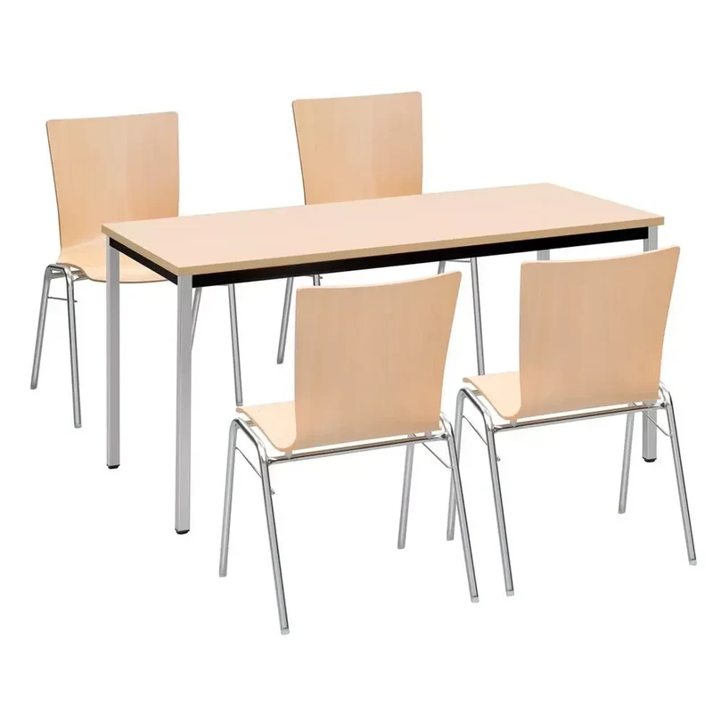 Tisch, Vierkantrohrgestell, Tischplatte stabil