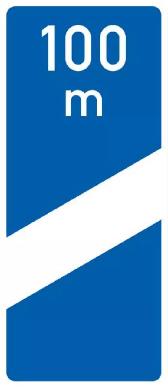Verkehrszeichen VZ450-50 Ankündigungsbake einstreifig (100m)