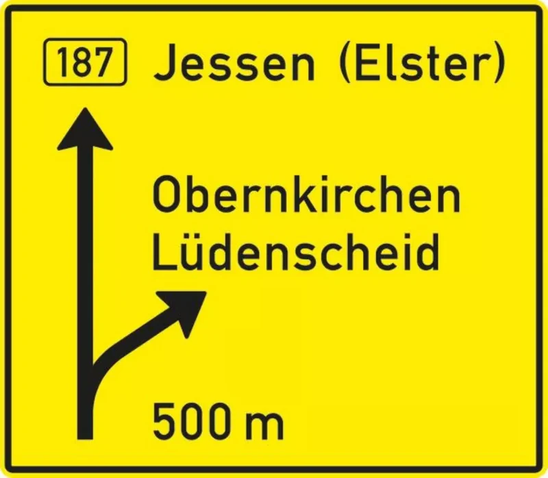 Verkehrszeichen VZ449-50 Vorwegweiser auf anderen Straßen außerhalb von Autobahnen