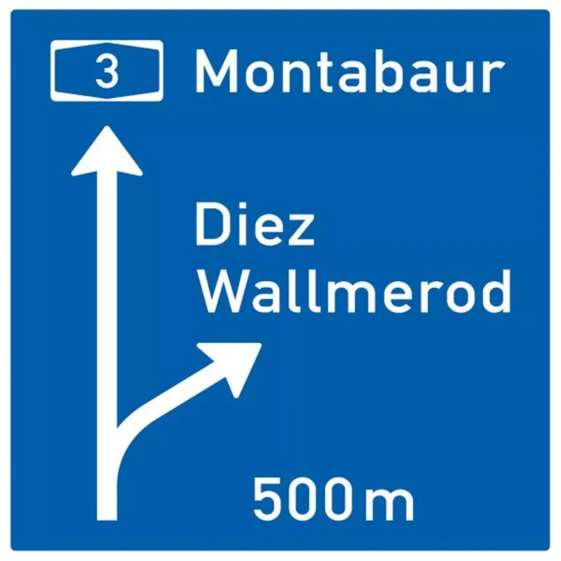 Verkehrszeichen VZ449 Vorwegweiser auf Autobahnen