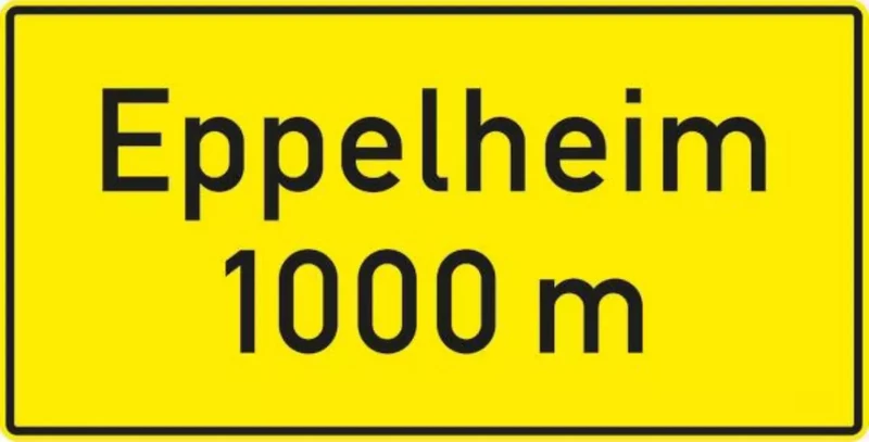 Verkehrszeichen VZ448-50 Ankündigungstafel auf anderen Straßen außerhalb von Autobahnen