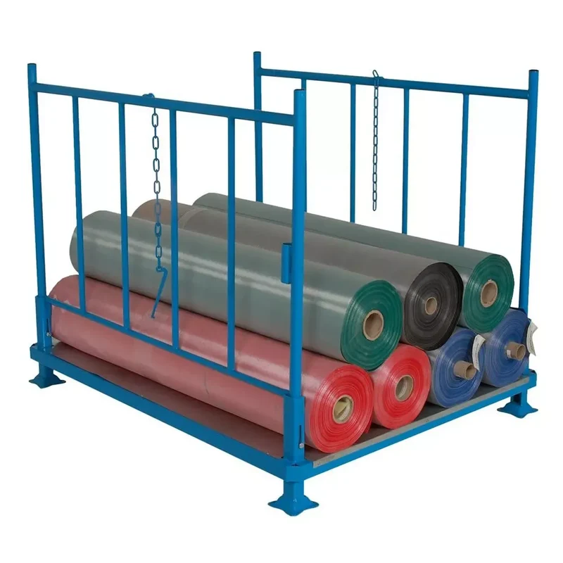 Stapelgestell, 3-fach stapelbar, BxTxH 1200x1500x1200 mm, Traglast 600 kg, Auflast 1200 kg, RAL 5012 lichtblau, mit klap