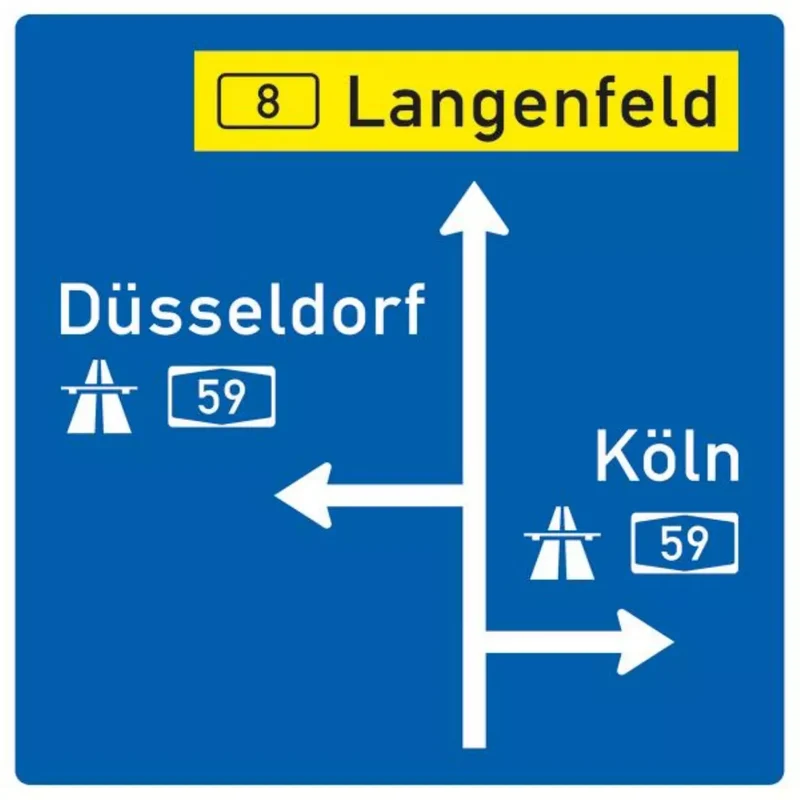 Verkehrszeichen VZ440 Vorwegweiser zur Autobahn