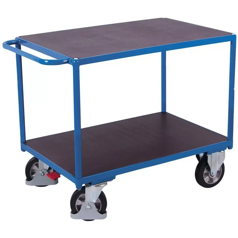 Schwerlast-Tischwagen, 2 Ladeflächen LxB 1195x800 mm, Außenmaße LxBxH 1390x800x925 mm, Traglast 1000 kg