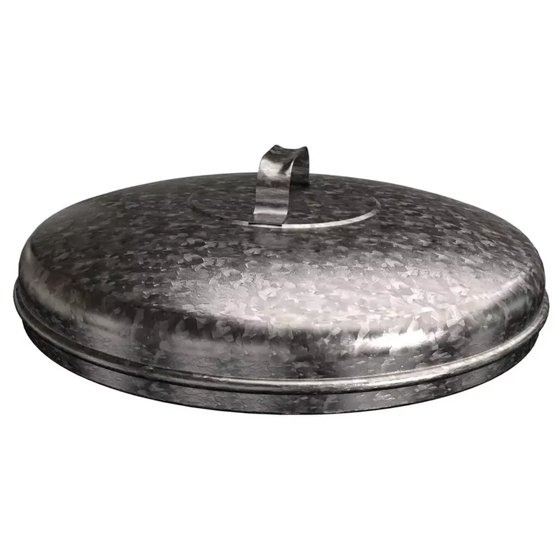 Deckel zu Mülltonne Vol. 100 l, Deckeldurchm. 425 mm, feuerverzinkt