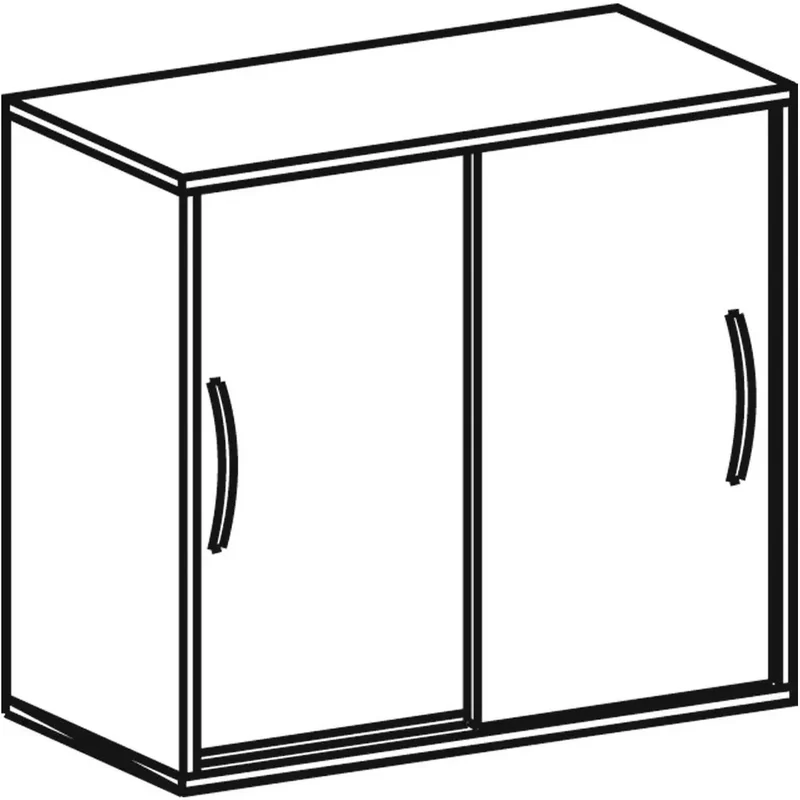 Beistell-Schiebetürenschrank,BxTxH 800x425x720 mm, 2 OH, 1Boden, Schloss, lichtgrau