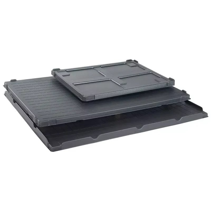 Aufsatzrahmen-Deckel ABS-RE-schwarz, BxTxH 800x1200x30 mm, mit Stapelrand, VE 2 Stück