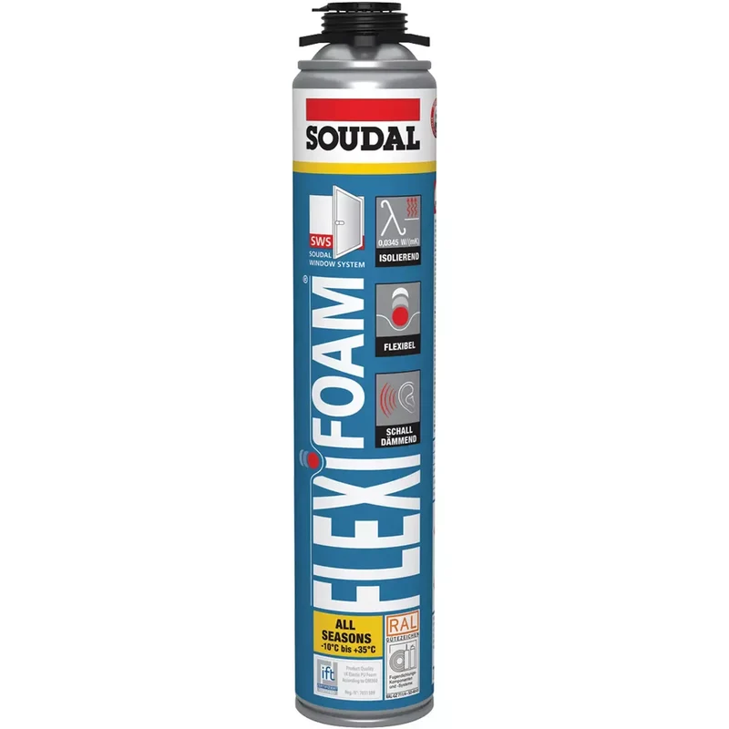 Soudal PU-Flexifoam, Pistolenschaum, blau, 750 ml Dose