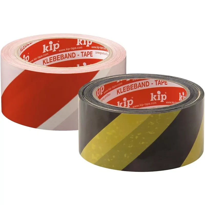 Kip 339 PVC Warnband Schwarz-Gelb, 50 mm x 66 m