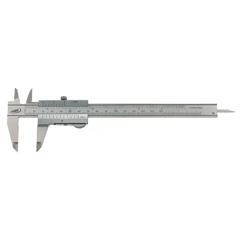 Taschenmessschieber DUO - FIX DIN 862, 150 mm, eckiges Tiefenmaß, Nonius 1/20mm