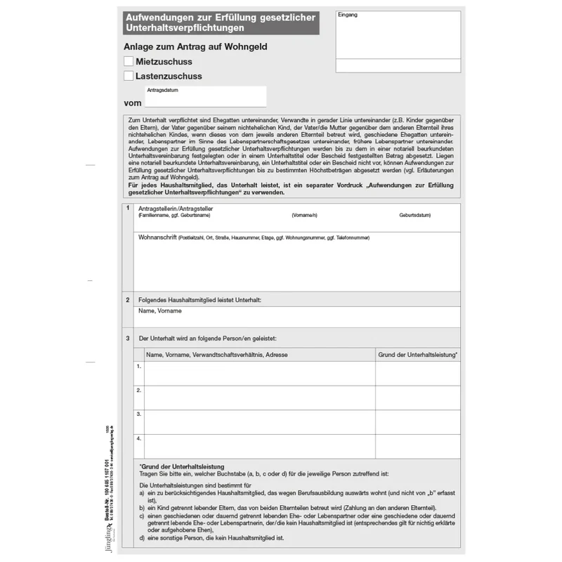 Aufwendungen zur Erfüllung gesetzlicher Unterhaltsverpflichtungen, A4