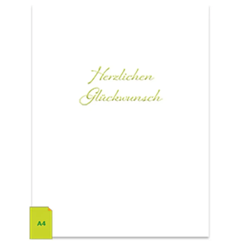 Urkundenmappe, Herzlichen Glückwunsch (Gold), für Urkunden DIN A4