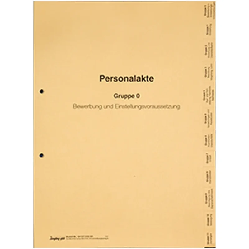 Personalakten-Register, 12-teilig, 225 x 305 mm