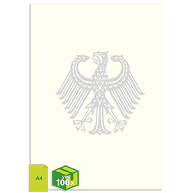 Papier DIN A4, 100 g, Munken Pure, cremeweiß mit Adler – VPE 100