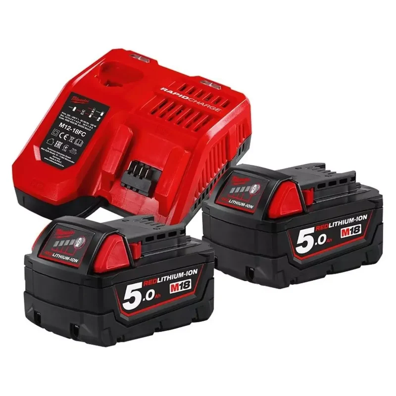 Milwaukee Starter-Set 18 V mit (2x5,0 Ah und Lade