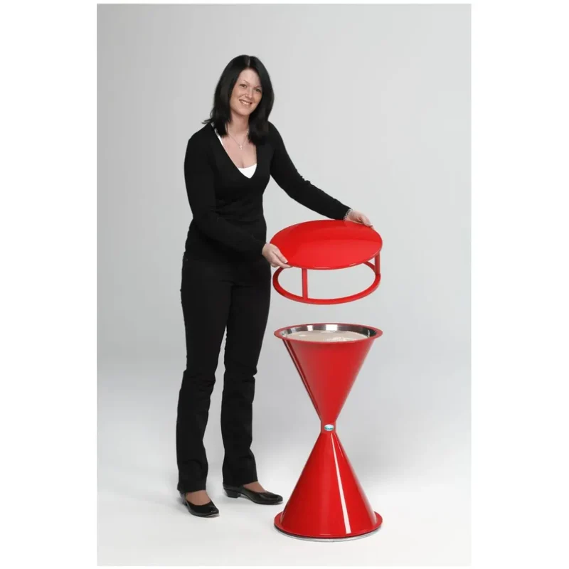 Kunststoff-Standascher mit Dach Kunststoff Bodenronde feuerverz. kpl.
