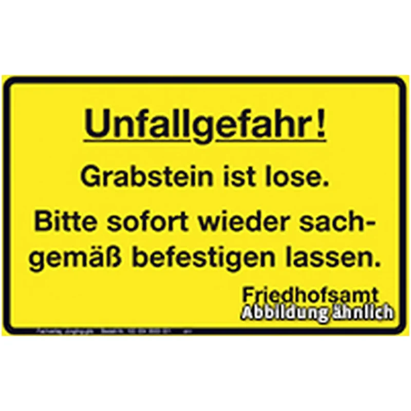Unfallgefahr! -befestigen-, Aufkleber sk, 160x100, gelb/schwarz