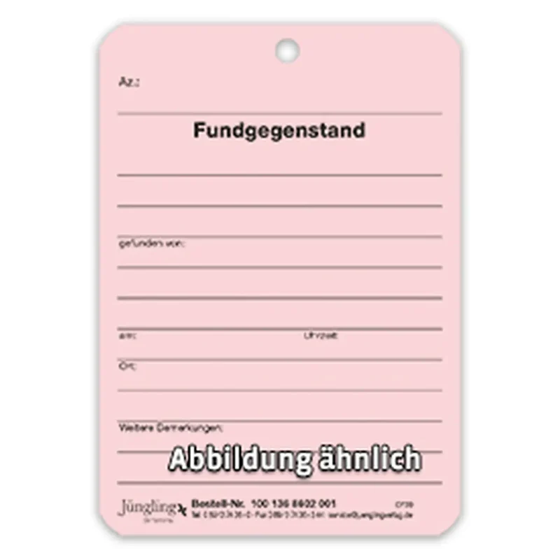 Fundanhänger, A7, Karton, rosa
