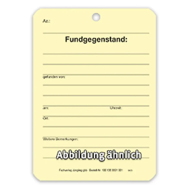 Fundanhänger, A7, Karton, gelb