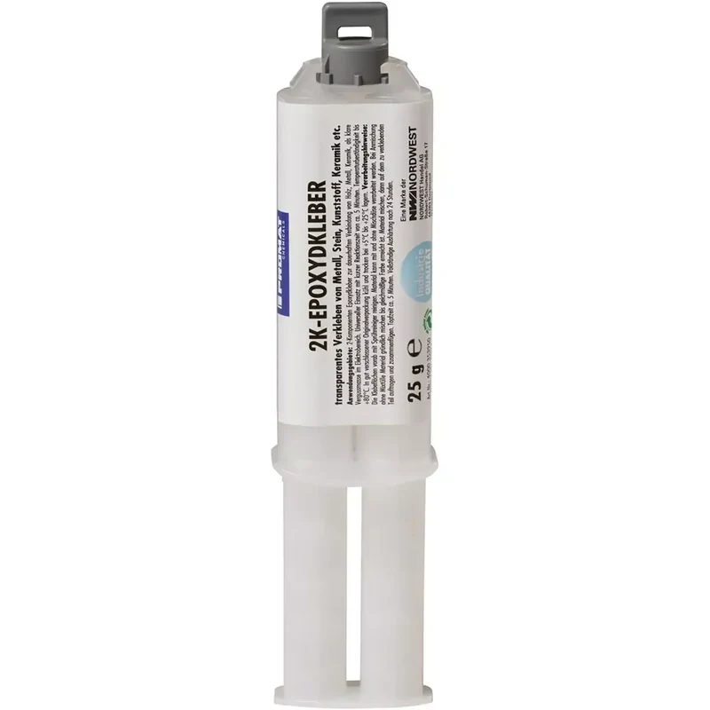 2K-Epoxydkleber, Inhalt 25 g, temperaturbeständig bis +80 Grad C, für Metall/Holz/Kunststoff/Stein, Doppelspritze