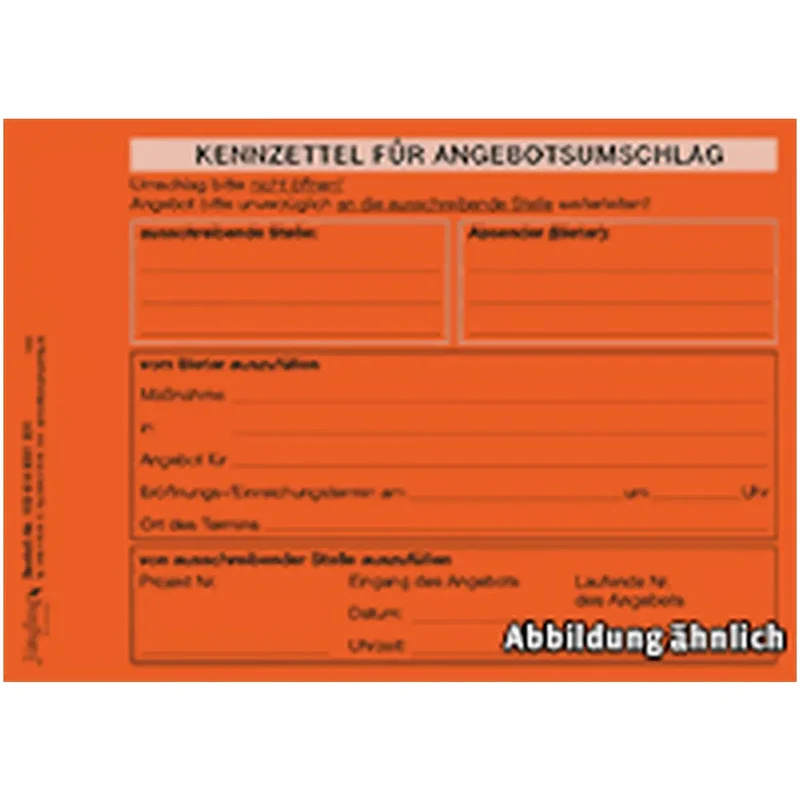 Kennzettel für Angebotsumschläge, Aufkleber leuchtend rot
