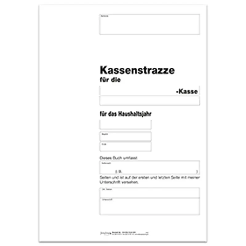 Kassenstrazze - Titelbogen, DIN A4 4-seitig