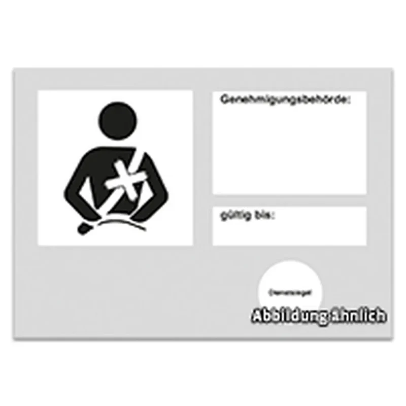 Ausweis Befreiung Gurtpflicht, A6, weiß