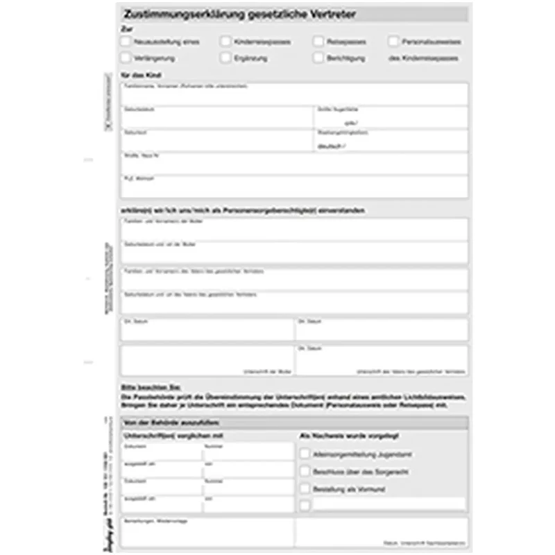 Zustimmungserklärung gesetzlicher Vertreter, A4