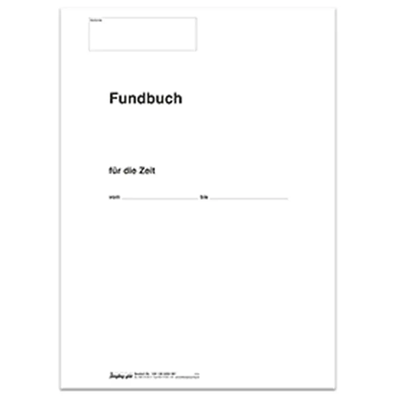 Fundbuch - Titelbogen, A4, 4-seitig