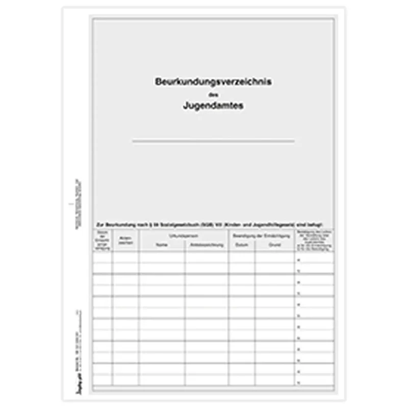Beurkundungsverzeichnis-Titel, A3