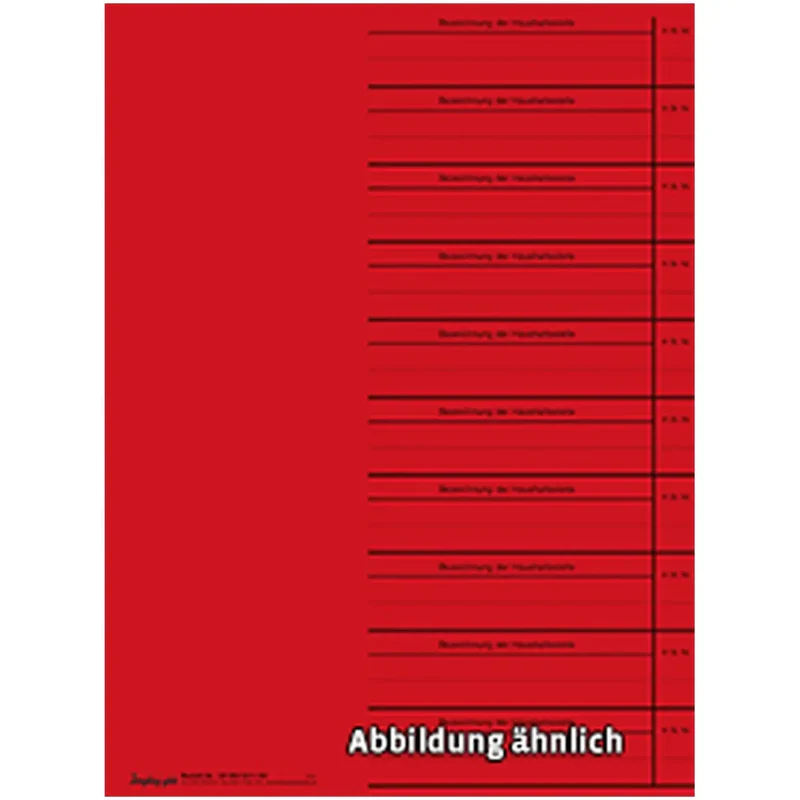 Registerblatt für Haushaltsstellen, rosa, DIN A4, Karton