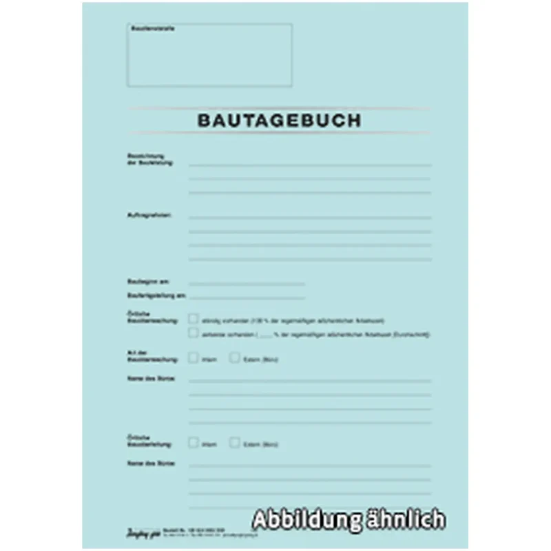 Bautagebuch, als Buch gebunden, broschiert 36 Seiten